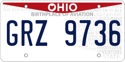 OH license plate GRZ9736