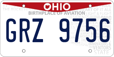 OH license plate GRZ9756