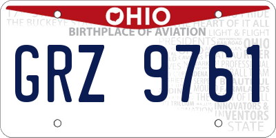 OH license plate GRZ9761