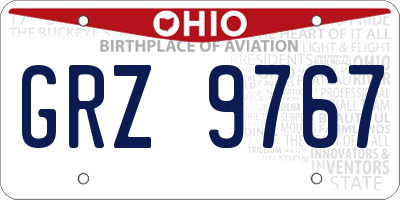 OH license plate GRZ9767