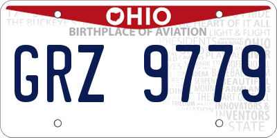 OH license plate GRZ9779