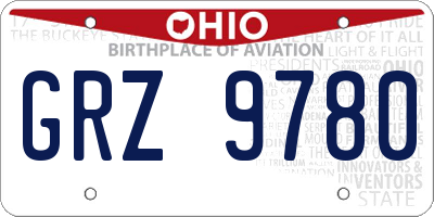 OH license plate GRZ9780
