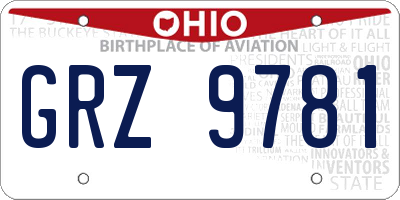 OH license plate GRZ9781