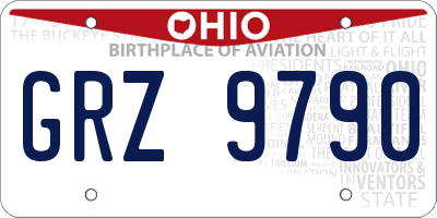 OH license plate GRZ9790