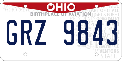 OH license plate GRZ9843