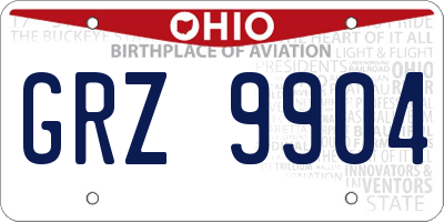 OH license plate GRZ9904