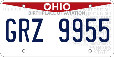 OH license plate GRZ9955