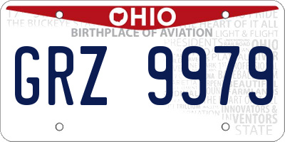 OH license plate GRZ9979