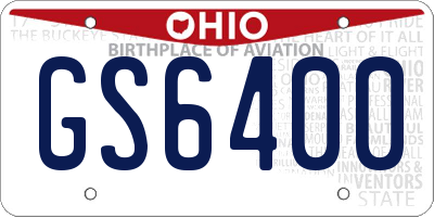 OH license plate GS6400