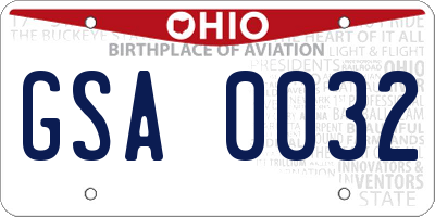 OH license plate GSA0032