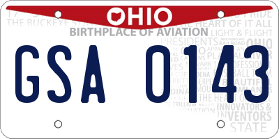 OH license plate GSA0143