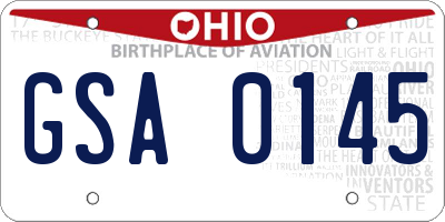 OH license plate GSA0145