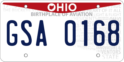 OH license plate GSA0168