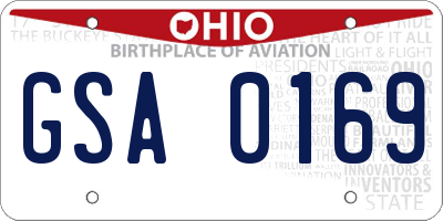 OH license plate GSA0169
