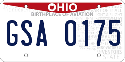 OH license plate GSA0175
