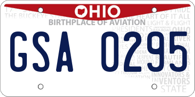 OH license plate GSA0295