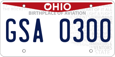 OH license plate GSA0300