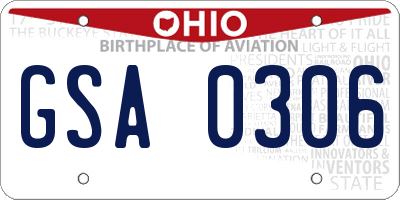 OH license plate GSA0306