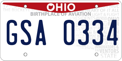 OH license plate GSA0334