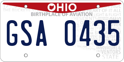 OH license plate GSA0435