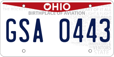 OH license plate GSA0443