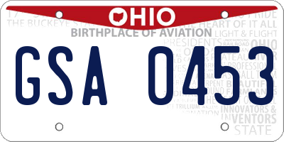 OH license plate GSA0453