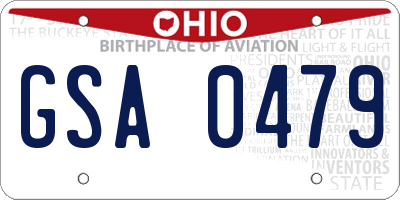 OH license plate GSA0479