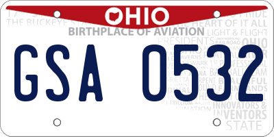 OH license plate GSA0532