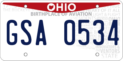 OH license plate GSA0534