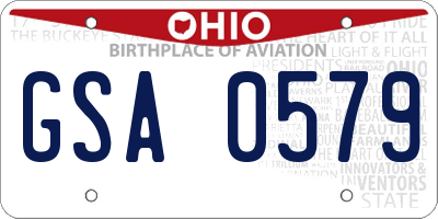 OH license plate GSA0579