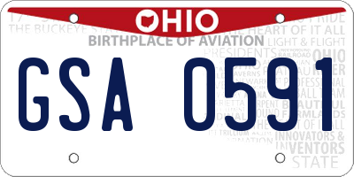 OH license plate GSA0591