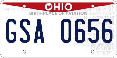 OH license plate GSA0656
