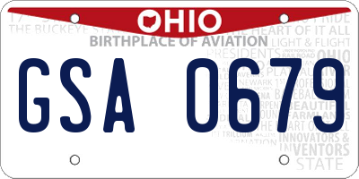 OH license plate GSA0679
