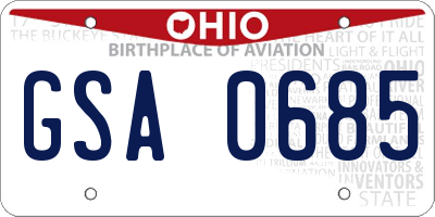 OH license plate GSA0685