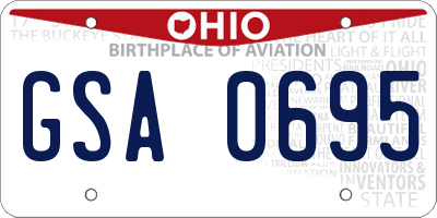 OH license plate GSA0695