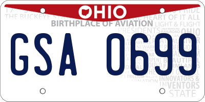 OH license plate GSA0699