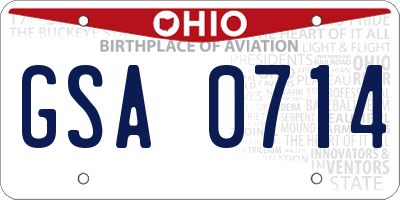 OH license plate GSA0714