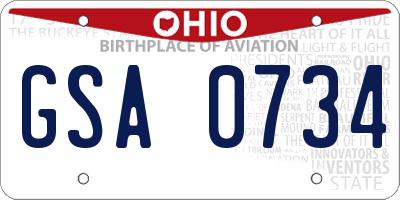 OH license plate GSA0734