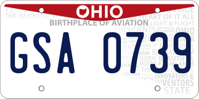 OH license plate GSA0739