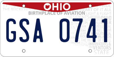 OH license plate GSA0741