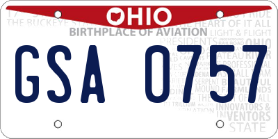 OH license plate GSA0757