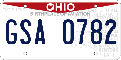 OH license plate GSA0782