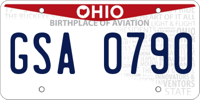 OH license plate GSA0790
