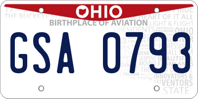 OH license plate GSA0793