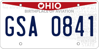 OH license plate GSA0841