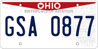 OH license plate GSA0877
