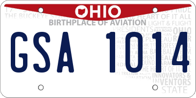 OH license plate GSA1014