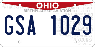 OH license plate GSA1029