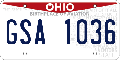 OH license plate GSA1036