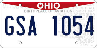 OH license plate GSA1054